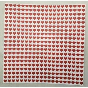 Red Hearts Blotter Art Print 400 1cm squares